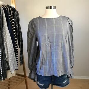 Who What Wear • Plaid Bell Sleeve Blouse